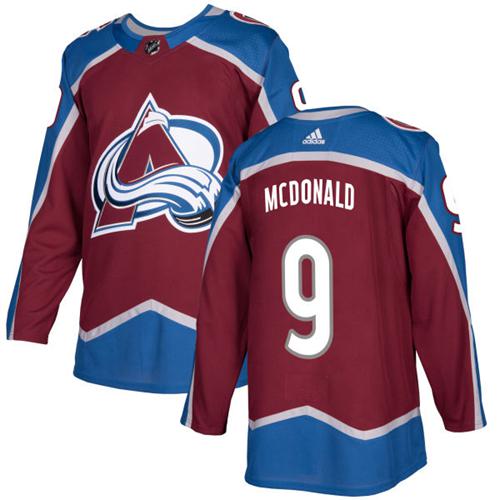 Adidas Men Colorado Avalanche #9 Lanny McDonald Burgundy Home Authentic Stitched NHL Jersey->colorado avalanche->NHL Jersey